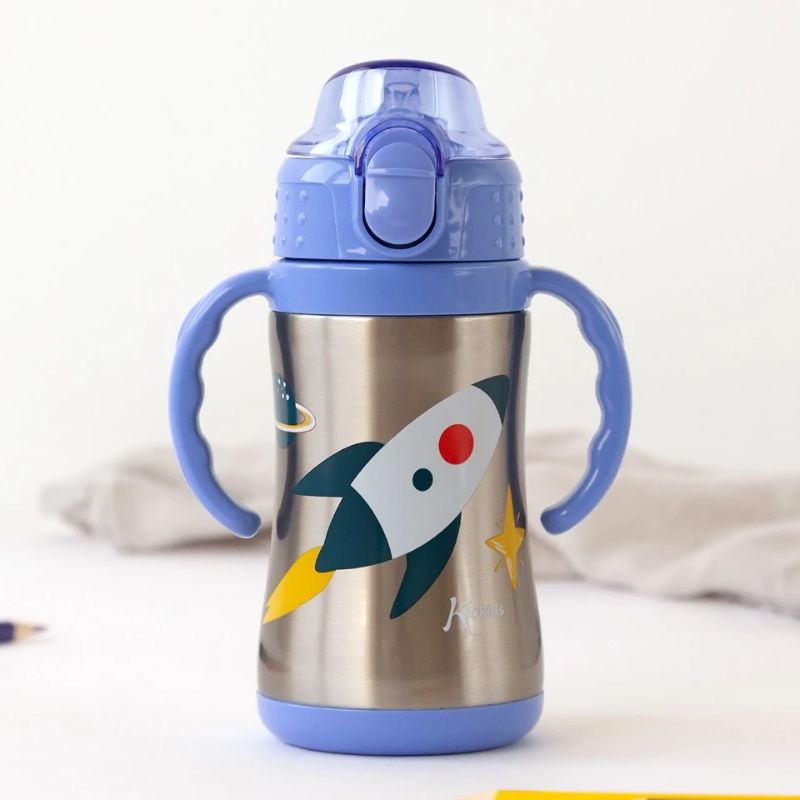 Kiokids Παγούρι-Θερμός Με Λαβές Για 6+ Μηνών 280ml Space Rocket Blue
