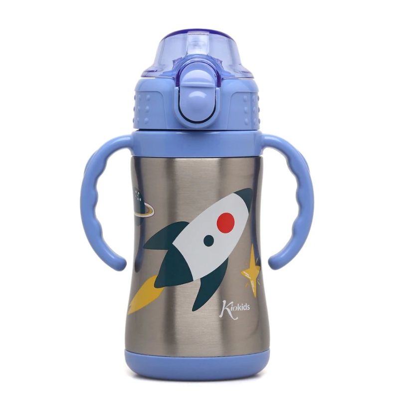 Kiokids Παγούρι-Θερμός Με Λαβές Για 6+ Μηνών 280ml Space Rocket Blue