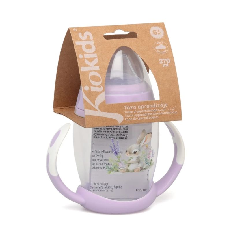 Kiokids Εκπαιδευτικό Ποτηράκι Για 6+ Μηνών 270ml Rabbit Lavender