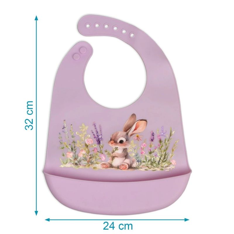 Kiokids Σαλιάρα Σιλικόνης Για 4+ Μηνών Honey Lavender