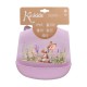 Kiokids Σαλιάρα Σιλικόνης Για 4+ Μηνών Honey Lavender