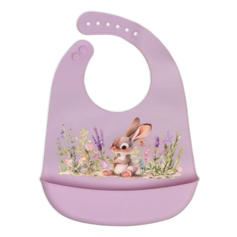Kiokids Σαλιάρα Σιλικόνης Για 4+ Μηνών Honey Lavender