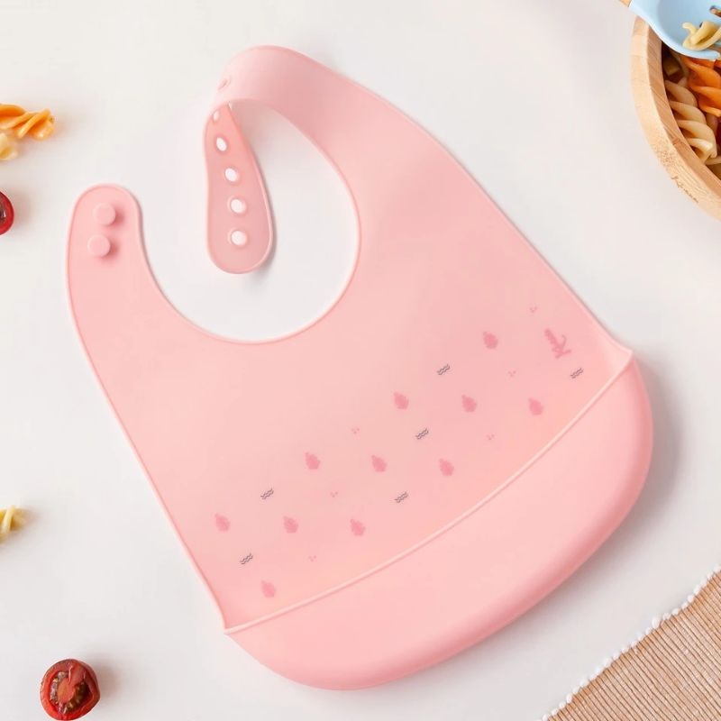 Kiokids Σαλιάρα Σιλικόνης Για 4+ Μηνών Petit Moments Pink