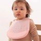 Kiokids Σαλιάρα Σιλικόνης Για 4+ Μηνών Petit Moments Pink