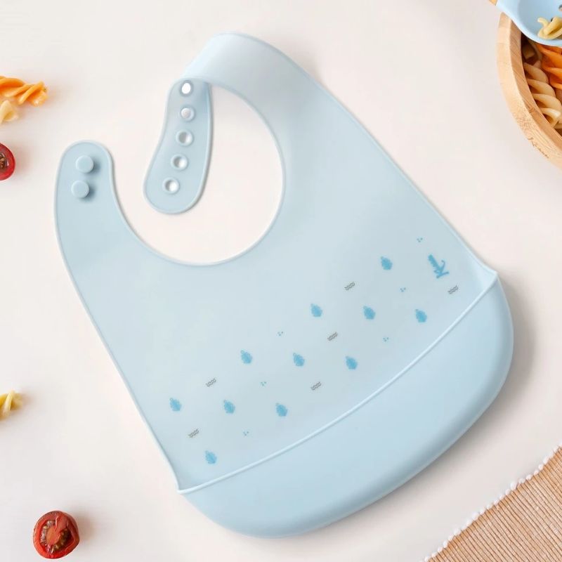 Kiokids Petit Moments Σιλικονούχα Σαλιάρα Blue