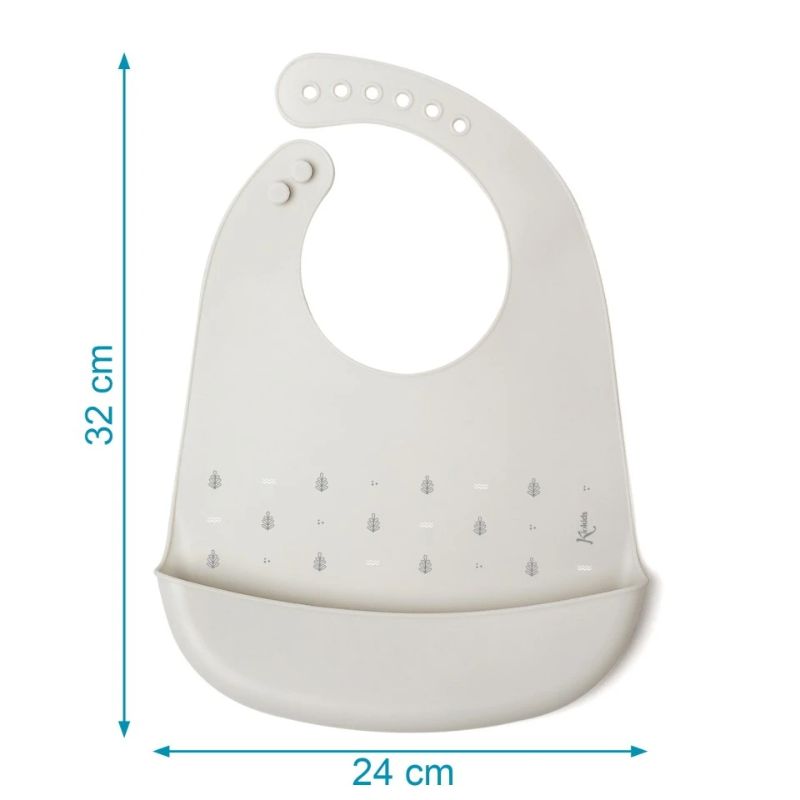 Kiokids Petit Moments Σιλικονούχα Σαλιάρα Για 4+ Μηνών Gray Kiokids Petit Moments Σιλικονούχα Σαλιάρα Για 4+ Μηνών Gray