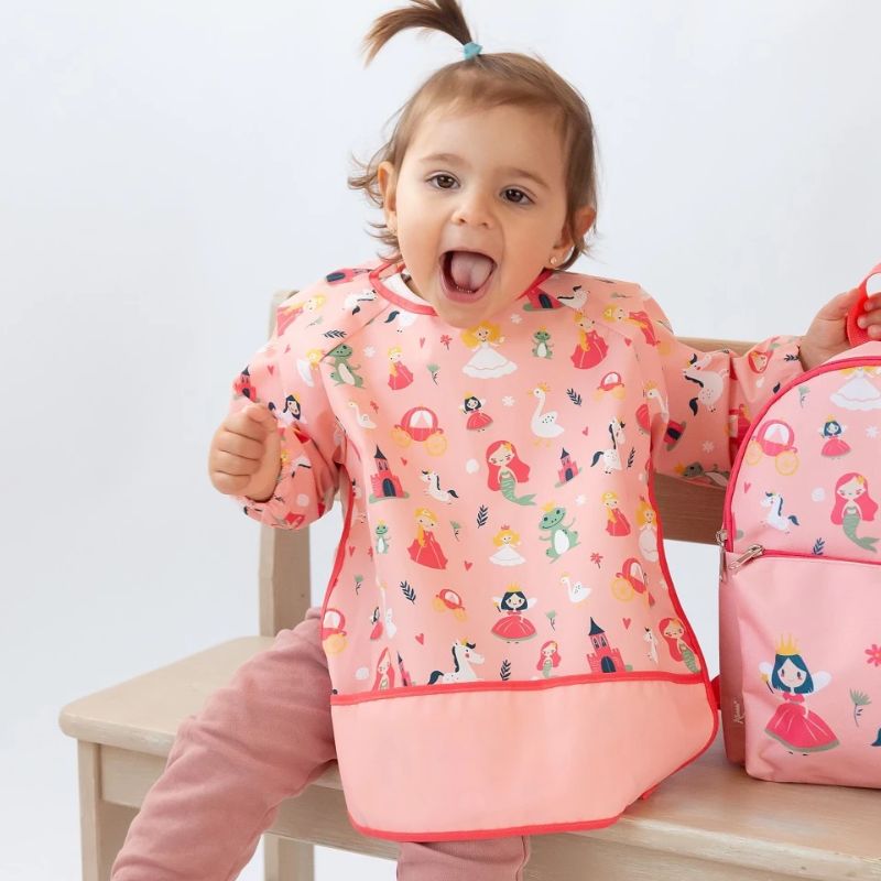 Kiokids Back To School Σαλιάρα Με Μακριά Μανίκια Για 4+ Μηνών Pink