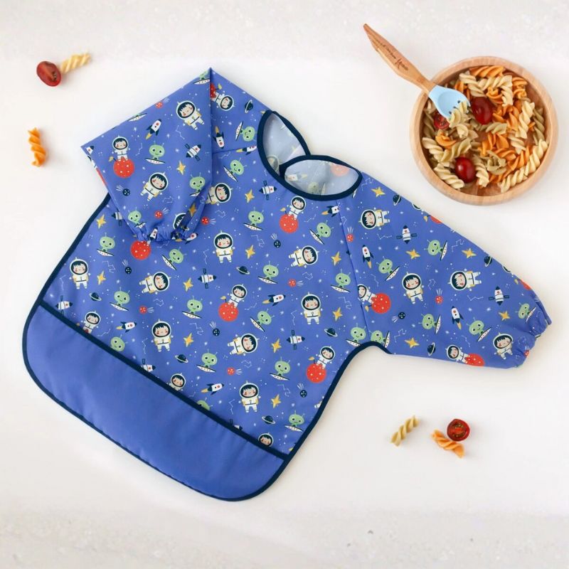 Kiokids Back To School Σαλιάρα Με Μακριά Μανίκια Για 4+ Μηνών Blue