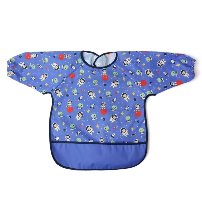 Kiokids Back To School Σαλιάρα Με Μακριά Μανίκια Για 4+ Μηνών Blue