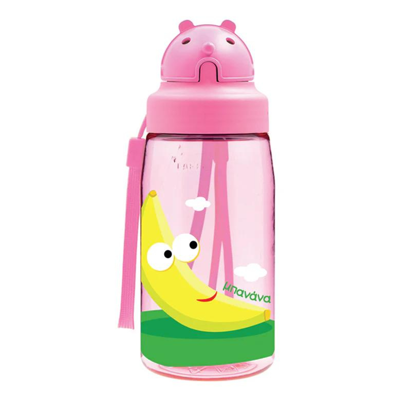 Laken Παγούρι Tritan Με Πώμα OBY 450ml Μπανάνα / Φράουλα