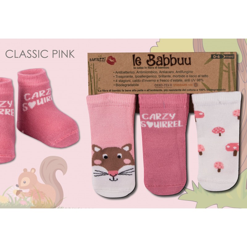 Le Babbuu Παιδικά Καλτσάκια Classic Pink 6-12M