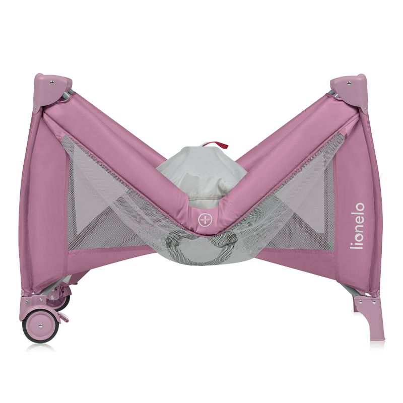 Lionelo Stefi Plus Παρκοκρέβατο 2 Επιπέδων Pink Magnolia