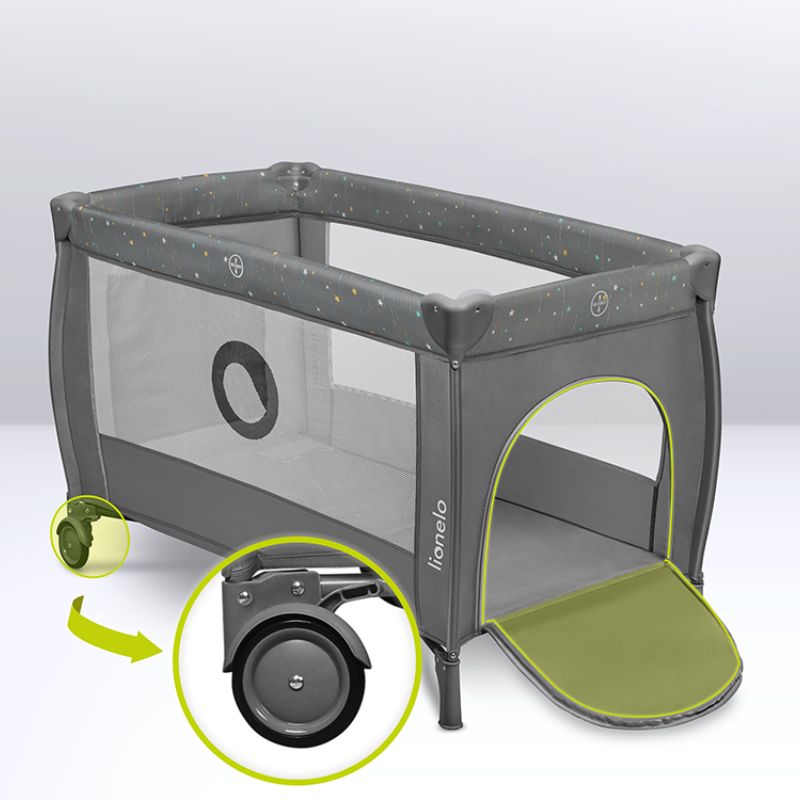 Lionelo Stefi Plus Παρκοκρέβατο 2 Επιπέδων Olive Green