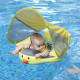 MamboBaby Deluxe Βρεφικό Σωσίβιο με Σκίαστρο και Ζώνη 5 Σημείων Για 3-24 Μηνών Yellow Duck
