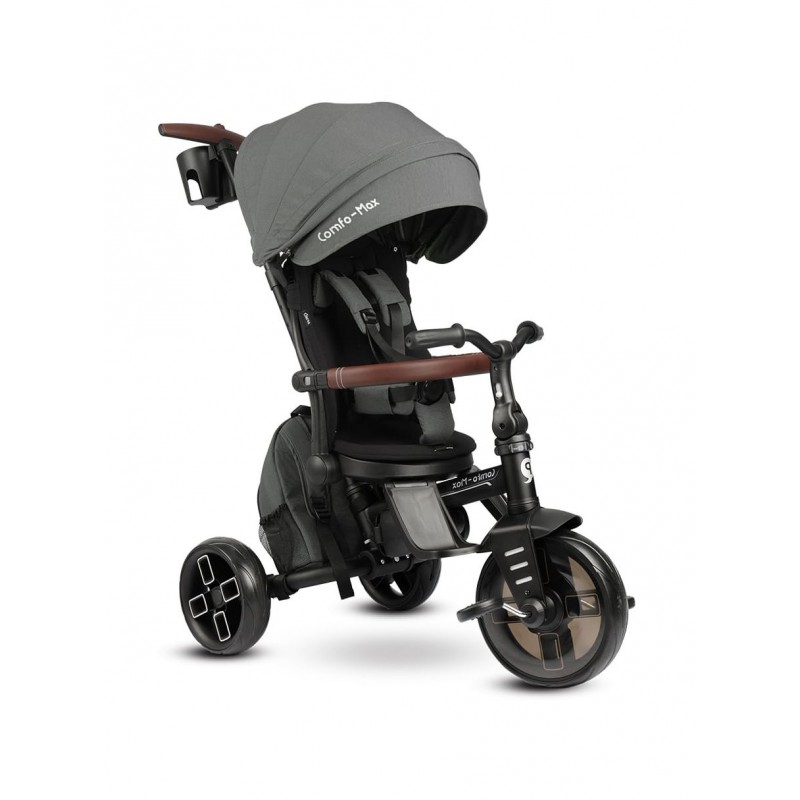 Qplay Comfo Max Αναδιπλούμενο Τρίκυκλο Ποδήλατο 7-Σε-1 Για 10-72 Μηνών Grey