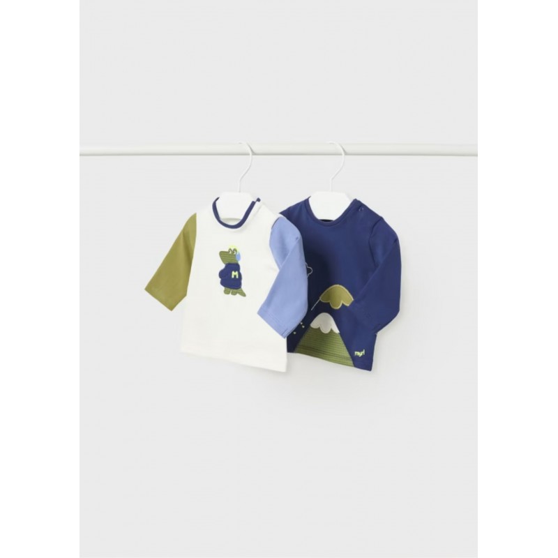 Mayoral Βρεφικό Σετ Μακρυμάνικα Μπλουζάκια 2 τμχ Φρούτα Πάθους 13-02001-011