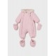 Mayoral Βρεφική Φορμα Εξόδου Με Μανίκια Και Γκέτες Από Μικροϊνες Ροζ Μπεμπέ 14-02620-017