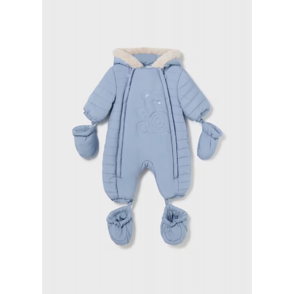 Mayoral Βρεφική Φορμα Εξόδου Με Μανίκια Και Γκέτες Από Μικροϊνες Σιέλ 14-02620-018