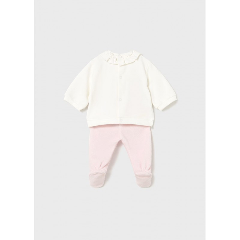 Mayoral Βρεφικό Σετ Φουτεράκι Και Παντελονάκι Με Κλειστό Πέλμα 2 τμχ Ροζ Μπεμπέ 15-02555-059