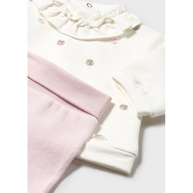 Mayoral Βρεφικό Σετ Φουτεράκι Και Παντελονάκι Με Κλειστό Πέλμα 2 τμχ Ροζ Μπεμπέ 15-02555-059