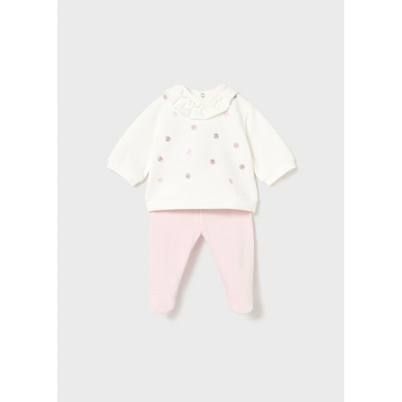 Mayoral Βρεφικό Σετ Φουτεράκι Και Παντελονάκι Με Κλειστό Πέλμα 2 τμχ Ροζ Μπεμπέ 15-02555-059