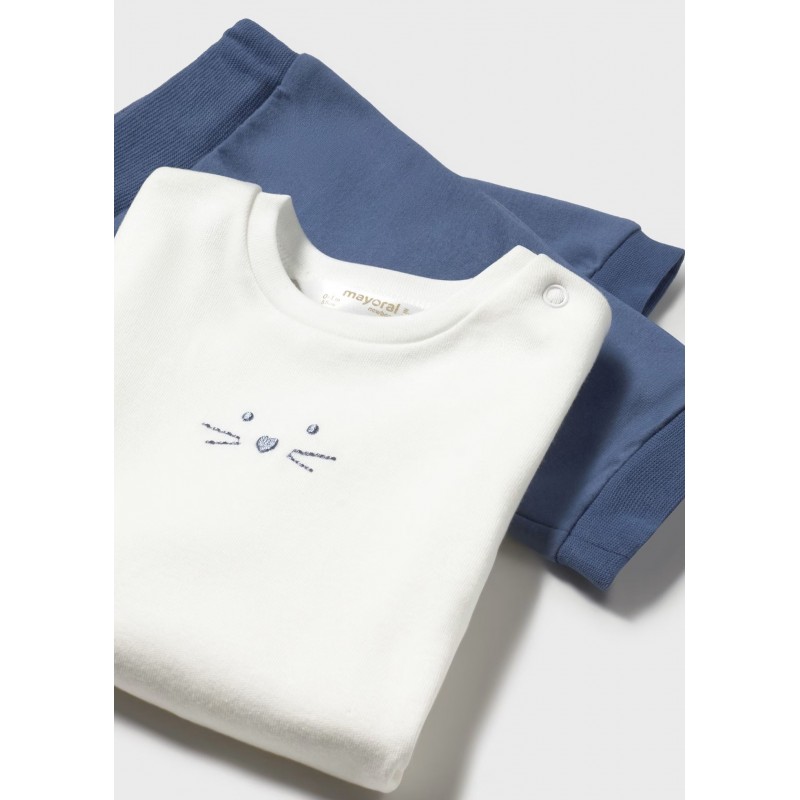 Mayoral Βρεφικό Σετ Μακρυμάνικο Μπλουζάκι, Ζακέτα Και Μακρύ Παντελονάκι 3 τμχ Μπλε Ανοιχτό 15-02622-027