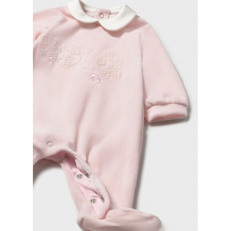 Mayoral Βρεφικό Βελουτέ Φορμάκι Με Γιακά Ροζ Μπεμπέ 15-02701-063