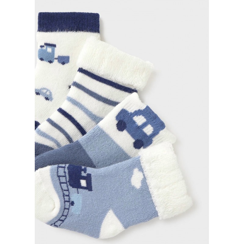 Mayoral Βρεφικά Σετ Καλτσάκια 4 τμχ Γαλάζιο Μωβ 15-09917-066