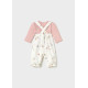 Mayoral Βρεφικό Σετ Μακρυμάνικο Μπλουζάκι Και Σαλοπέτα 2 τμχ Ροζ Μπεμπέ 16-02604-042