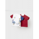 Mayoral Κοντομάνικα Μπλουζάκια 2 τμχ Better Cotton Με Εμπριμέ Κόκκινο 24-01002-095