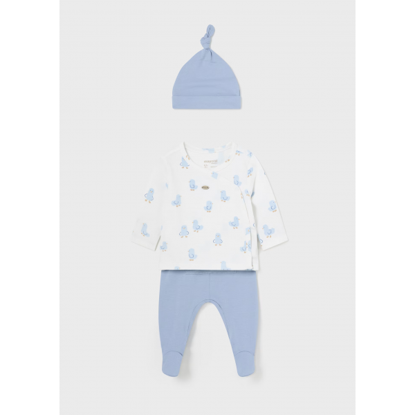 Mayoral Βρεφικό Σετ Κλειστό Φορμάκι Με Σκουφάκι Layette Boy Γαλάζιο Σκούρο 24-01534-012
