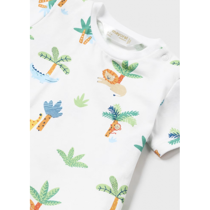 Mayoral Σετ Κοντομάνικο Μπλουζάκι Με Τζιν Σαλοπέτα Γαλαζοπράσινο 24-01624-061