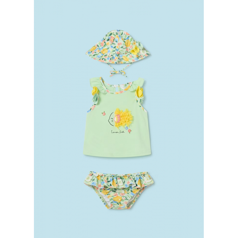 Mayoral Βρεφικό Σετ Μαγιό Με Καπέλο Layette Girl Αχλαδί 24-01633-073