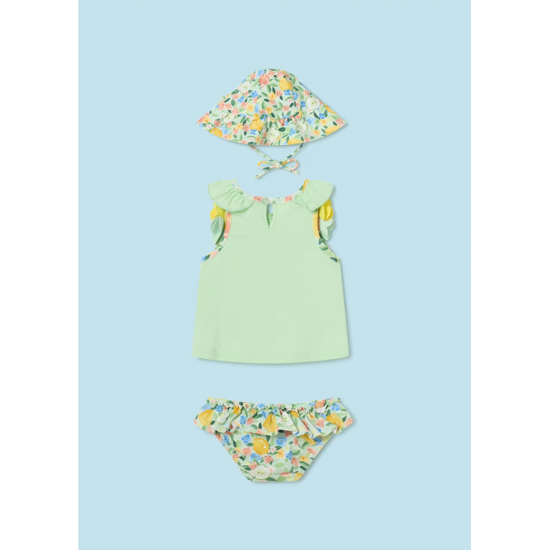 Mayoral Βρεφικό Σετ Μαγιό Με Καπέλο Layette Girl Αχλαδί 24-01633-073