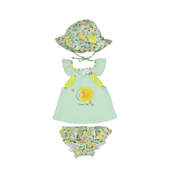 Mayoral Βρεφικό Σετ Μαγιό Με Καπέλο Layette Girl Αχλαδί 24-01633-073