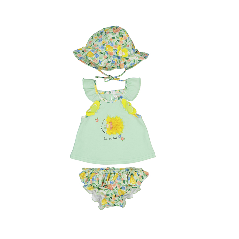 Mayoral Βρεφικό Σετ Μαγιό Με Καπέλο Layette Girl Αχλαδί 24-01633-073