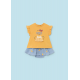Mayoral Βρεφικό Σετ Με Κοντομάνικο Μπλουζάκι Και Φούστα Layette Girl Κίτρινο 24-01812-019