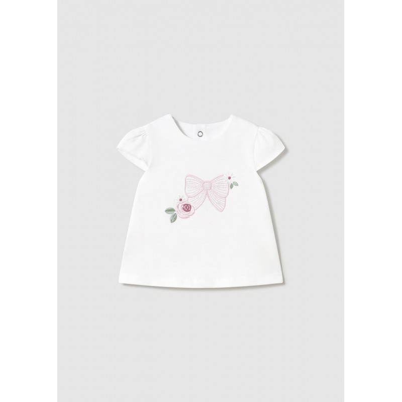 Mayoral Βρεφικό Σετ Κοντομάνικο Μπλουζάκι, Ζακέτα Και Κολάν 3 τμχ Ροζ Μπεμπέ 25-01761-082