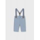 Mayoral Better Cotton Βρεφικό Μακρυμάνικο Παντελονάκι Με Τιράντες Θαλασσί 26-01596-081