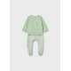 Mayoral Better Cotton Βρεφικό Σετ Μακρυμάνικο Φουτεράκι Και Παντελονάκι Με Κλειστό Πέλμα 2 τμχ Φύκι 26-01599-024