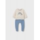 Mayoral Better Cotton Βρεφικό Σετ Μακρυμάνικο Φουτεράκι Και Παντελονάκι Με Κλειστό Πέλμα 2 τμχ Μπλε Απαλό 26-01599-025