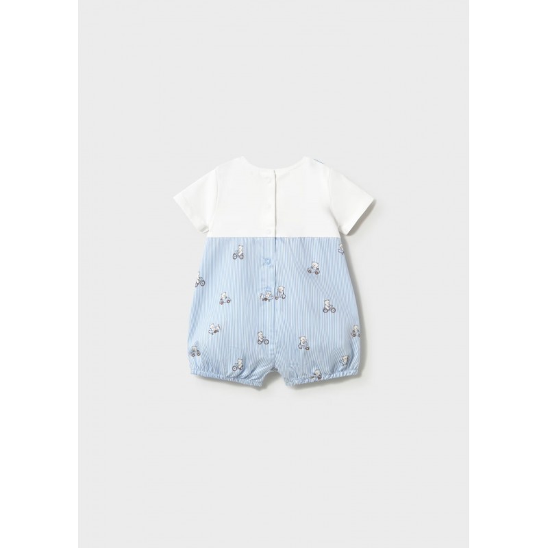 Mayoral Better Cotton Βρεφικό Μακό Φορμάκι Σαλοπέτα Σιέλ 26-01613-037