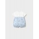 Mayoral Better Cotton Βρεφικό Μακό Φορμάκι Σαλοπέτα Σιέλ 26-01613-037