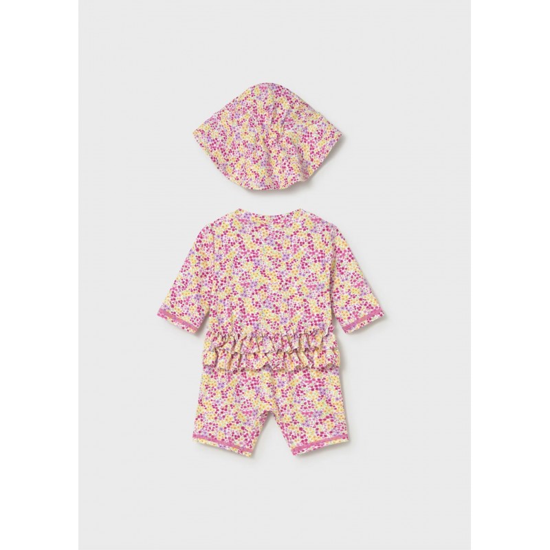 Mayoral Βρεφικό Σετ Ολόσωμο Μαγιό Φορμάκι Και Καπελάκι 2 τμχ Ροζ 26-01620-039