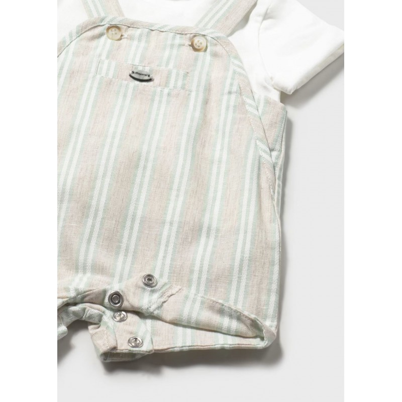 Mayoral Ecofriends Βρεφικό Σετ Κοντομάνικο Μπλουζάκι Και Σαλοπέτα Αμπιγέ 2 τμχ Άκουα 26-01622-043