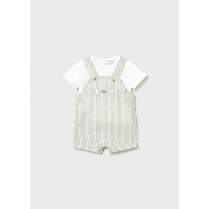 Mayoral Ecofriends Βρεφικό Σετ Κοντομάνικο Μπλουζάκι Και Σαλοπέτα Αμπιγέ 2 τμχ Άκουα 26-01622-043