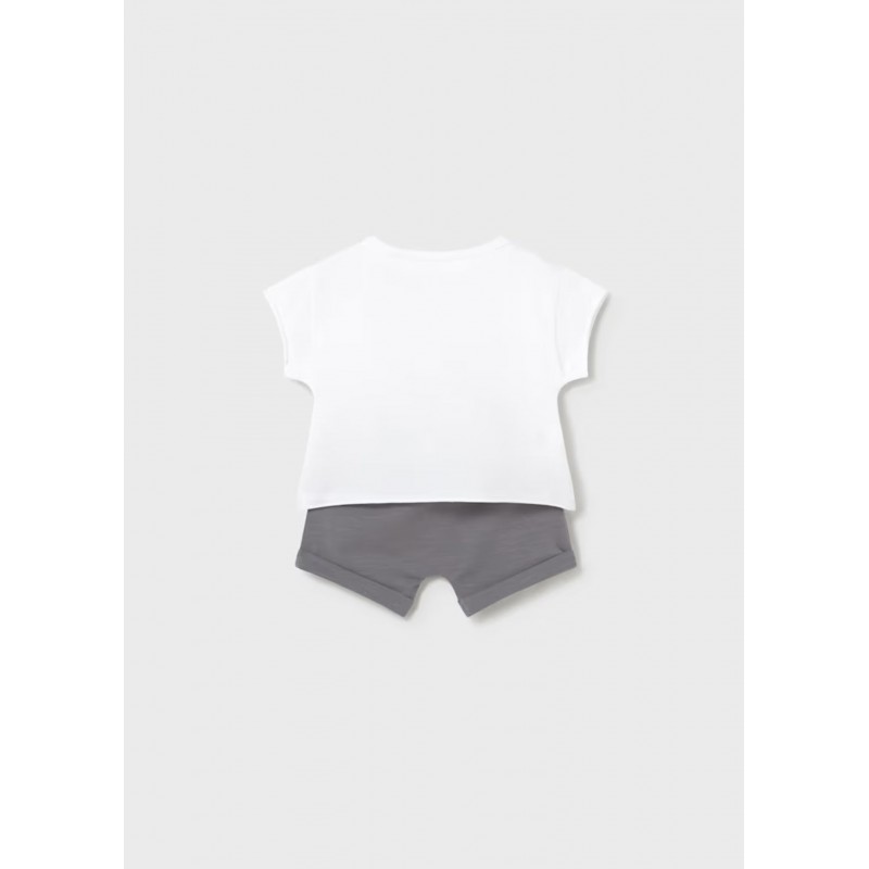 Mayoral Better Cotton Βρεφικό Σετ 2 Κοντομάνικα Μπλουζάκια Και 2 Κοντά Παντελονάκια 4 τμχ Γυαλί 26-01626-057