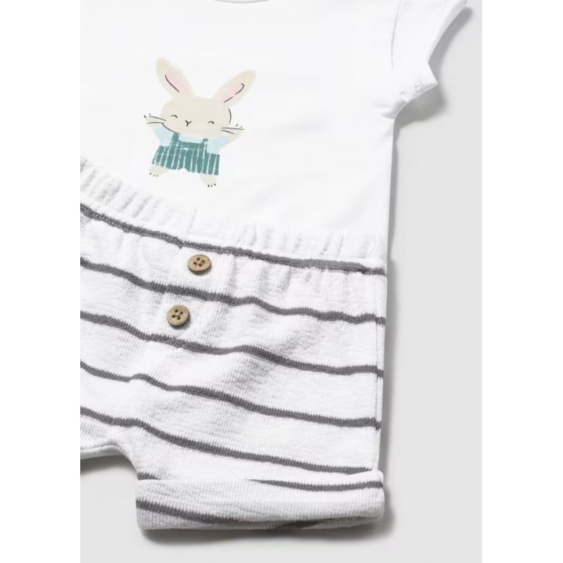 Mayoral Better Cotton Βρεφικό Σετ 2 Κοντομάνικα Μπλουζάκια Και 2 Κοντά Παντελονάκια 4 τμχ Γυαλί 26-01626-057