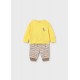 Mayoral Better Cotton Βρεφικό Σετ 2 Μακρυμάνικα Φούτερ Και 2 Μακριά Παντελονάκια 4 τμχ Μουσταρδί 26-01628-063