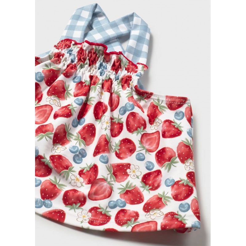 Mayoral Βρεφικό Σετ Μαγιό Τοπάκι, Μαγιό Βρακάκι Και Καπελάκι 3 τμχ Κόκκινο 26-01635-033